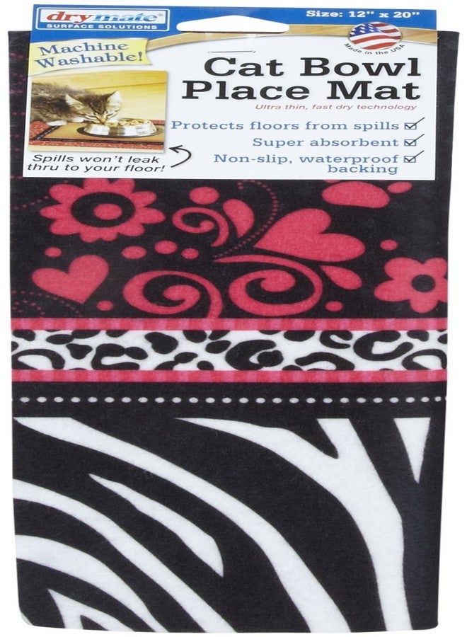 Drymate Cat Bowl Place Mat in Good Kitty, 12 by 20-Inch, Pink - Image 2